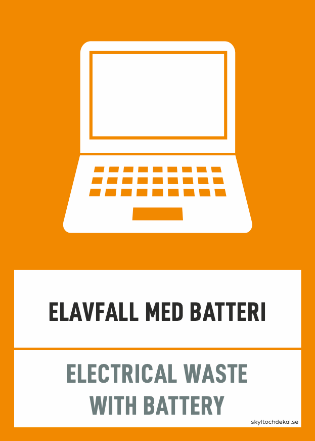 Elavfall med batteri