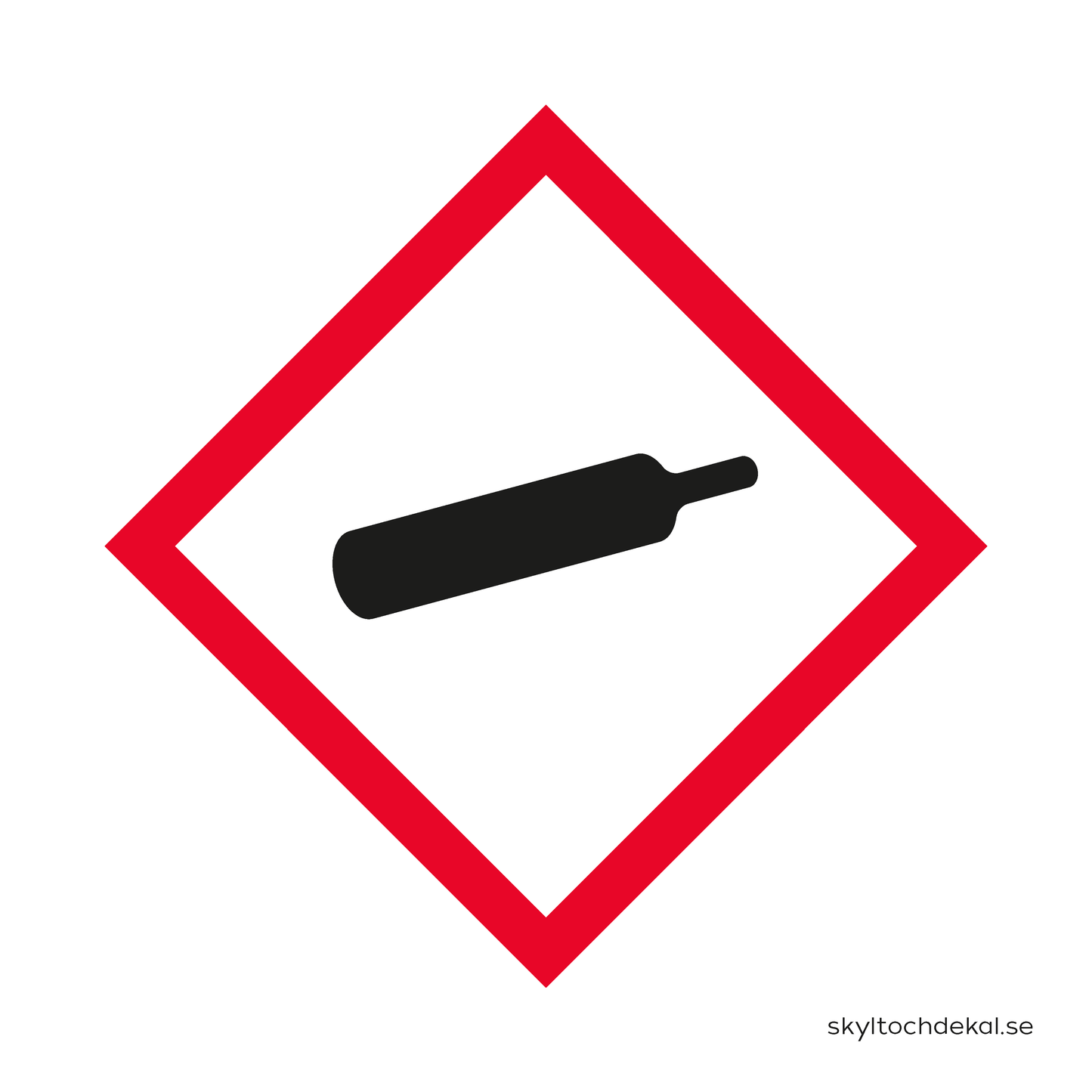 skylt gas under tryck, utan text