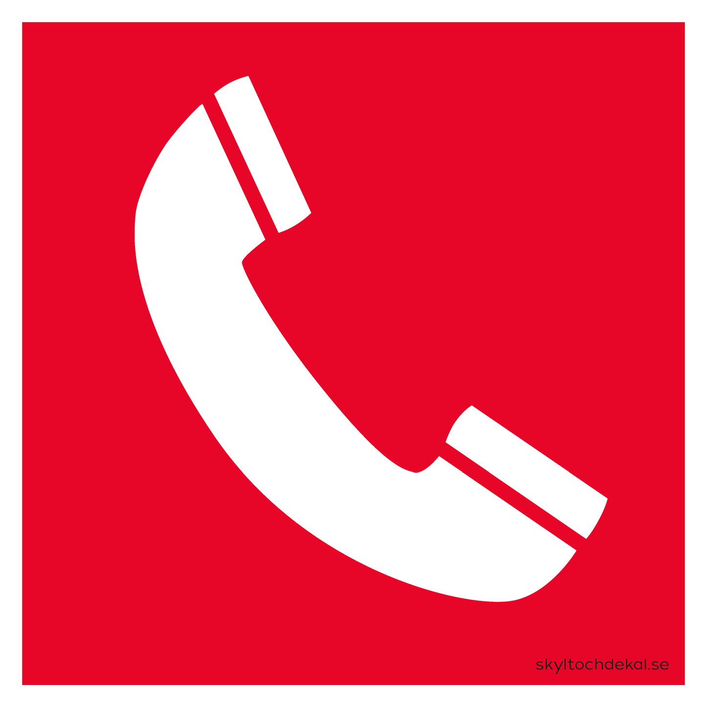 röd skylt nödtelefon, utan text