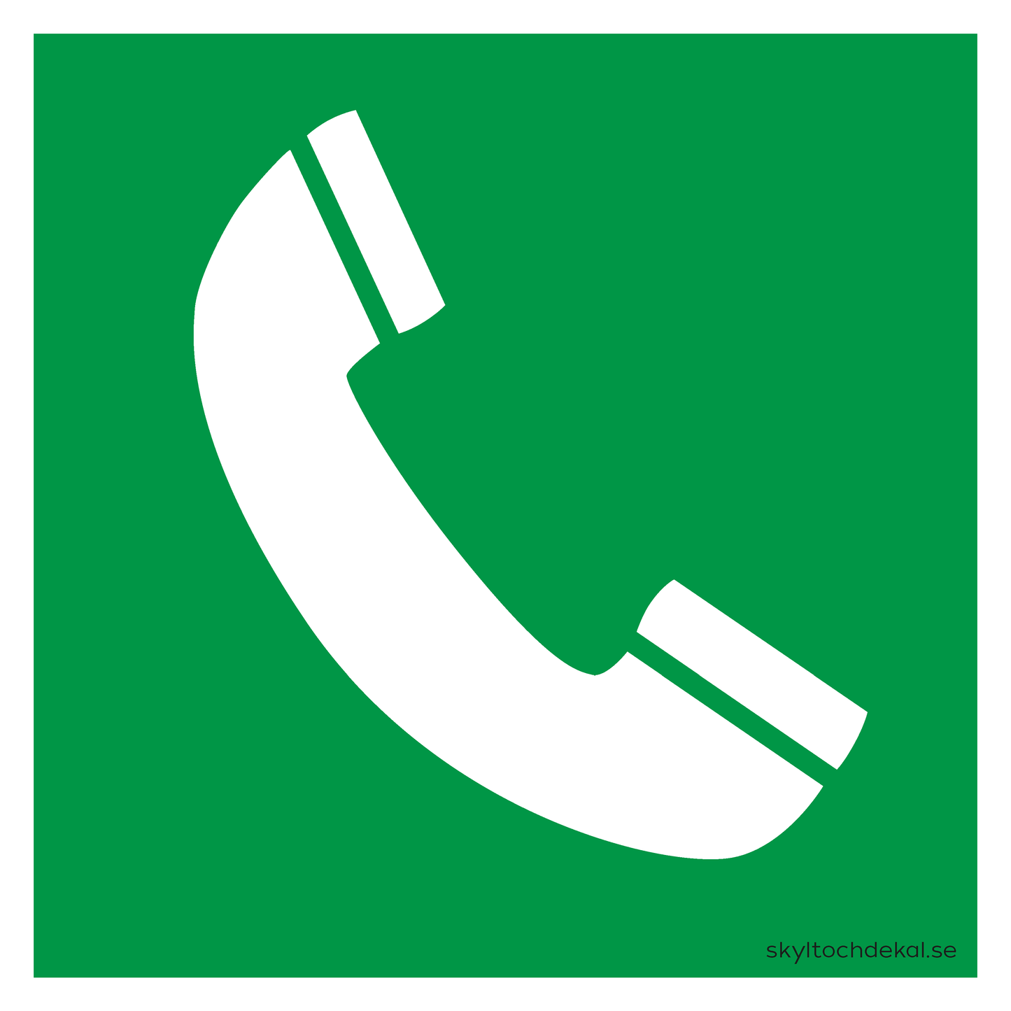 skylt nödtelefon grön, utan text