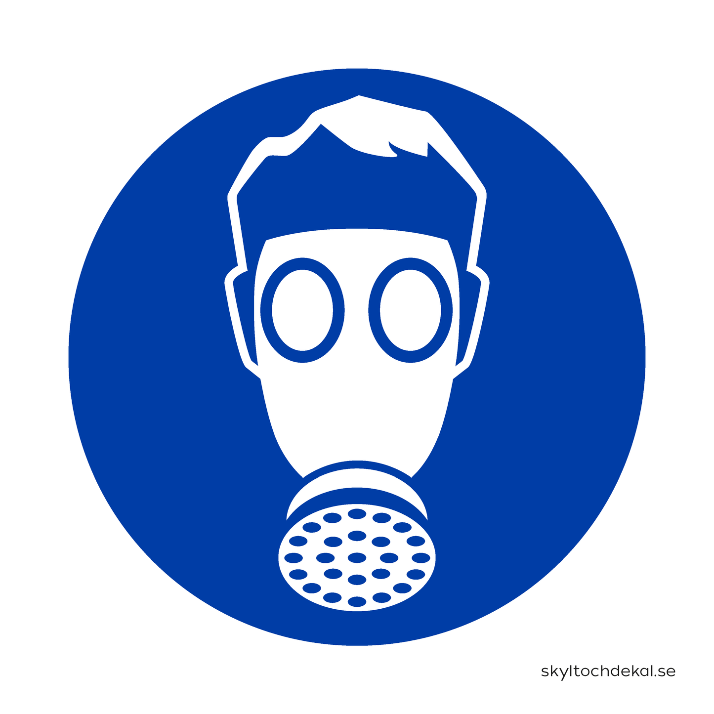 Skylt andningskdd måste användas utan text