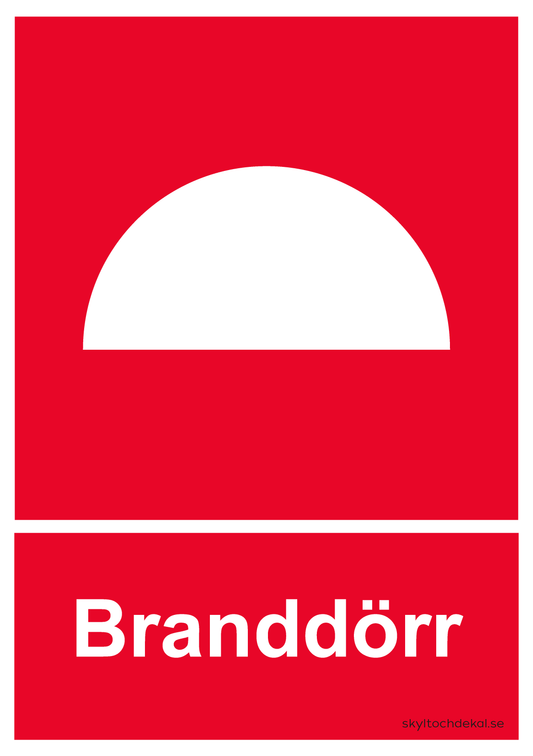 skylt branddörr stor