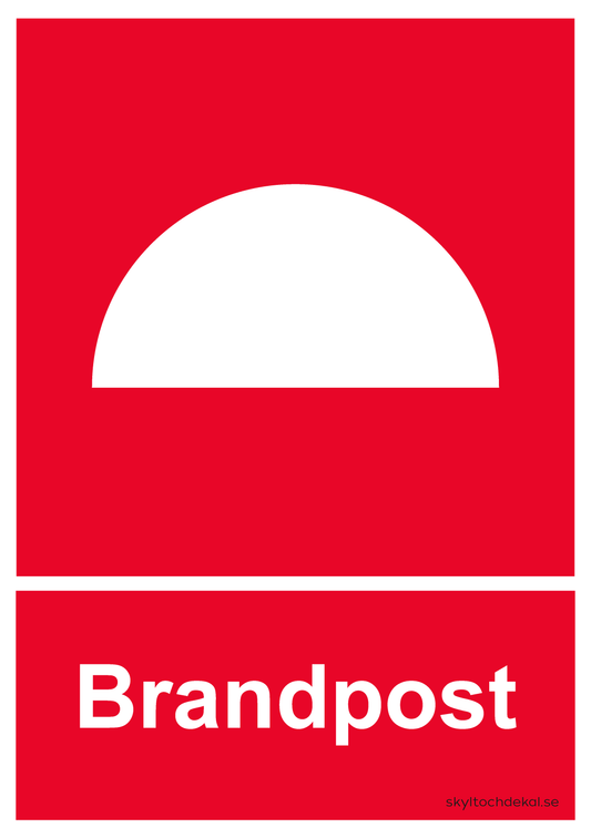 skylt brandpost stor