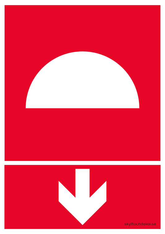 skylt brandredskap ner stor