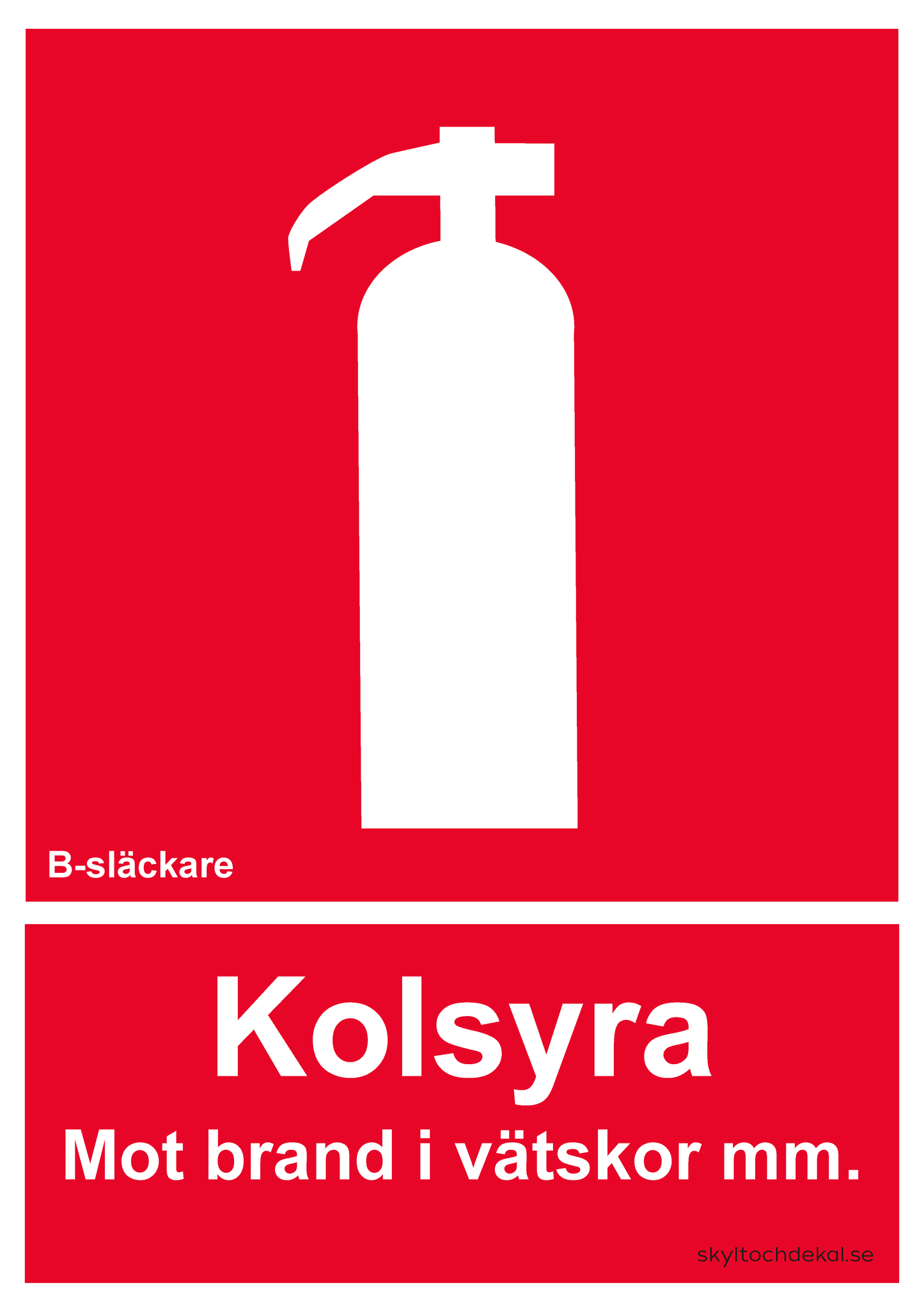 brandsläckare kolsyra med text