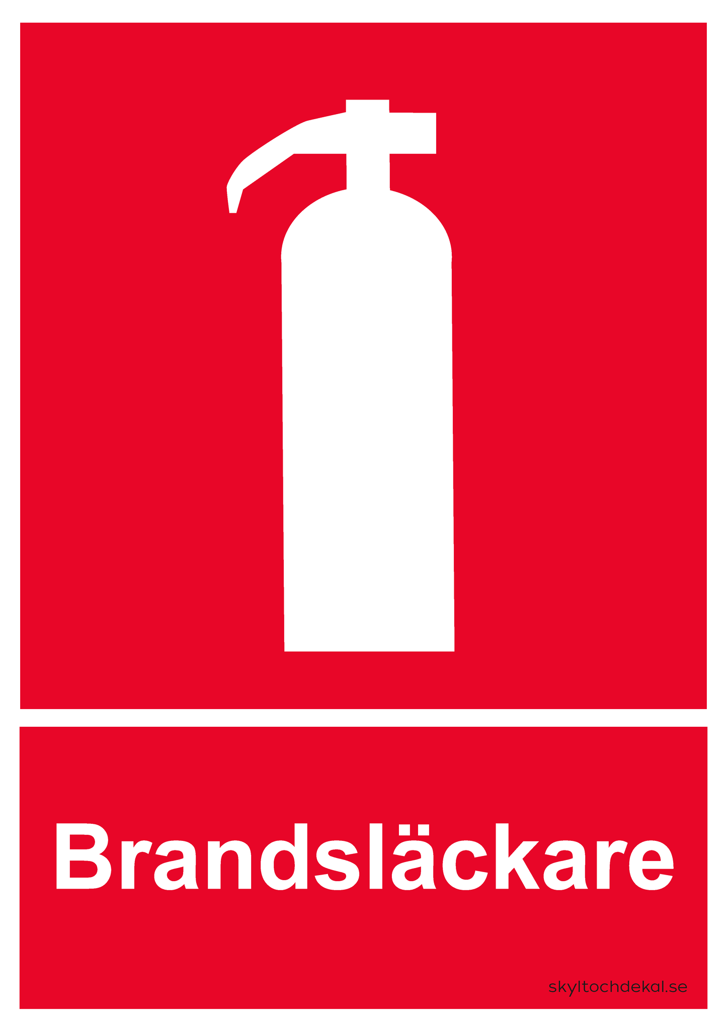 Skylt brandsläckare (med text)
