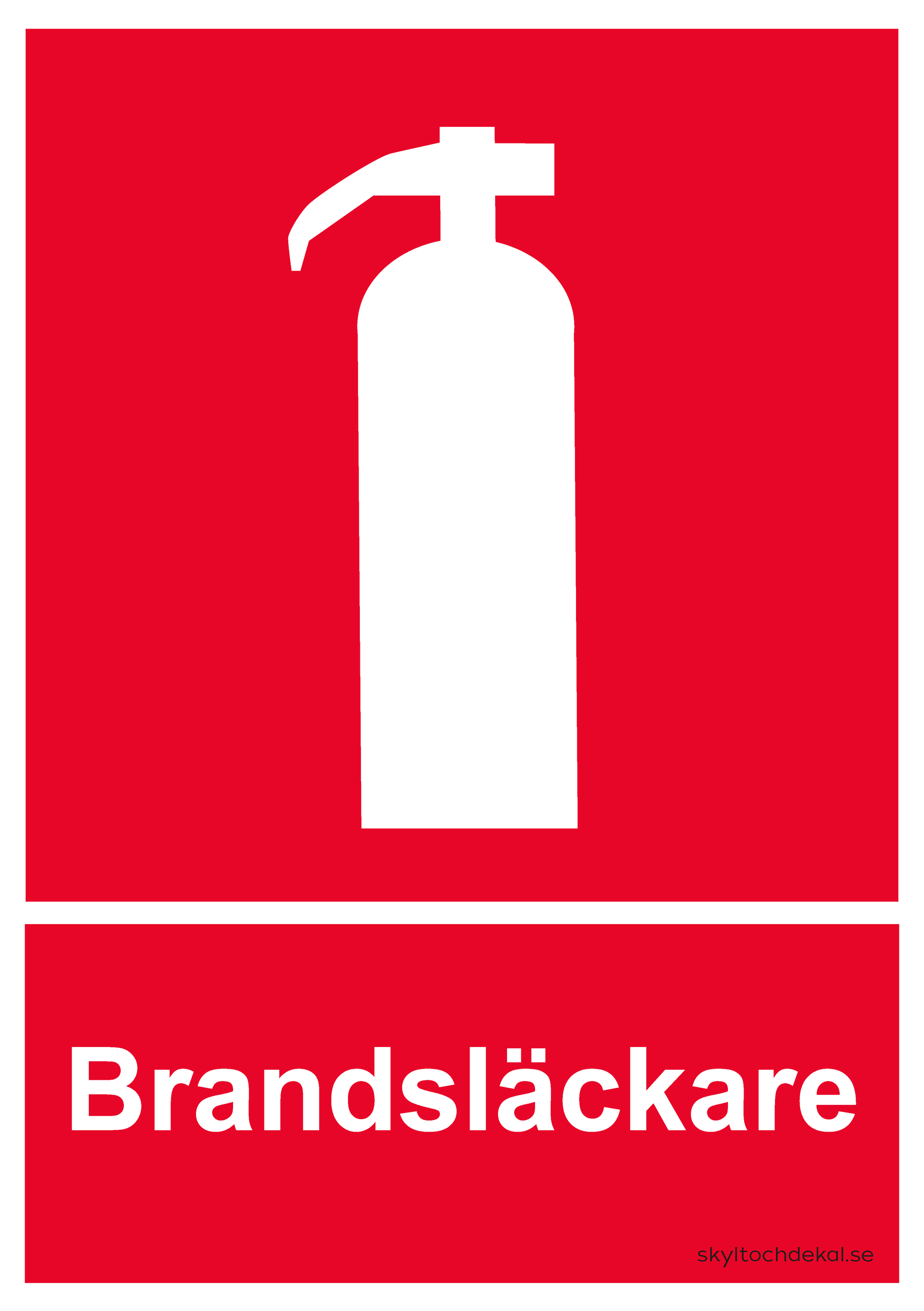 Skylt brandsläckare (med text)
