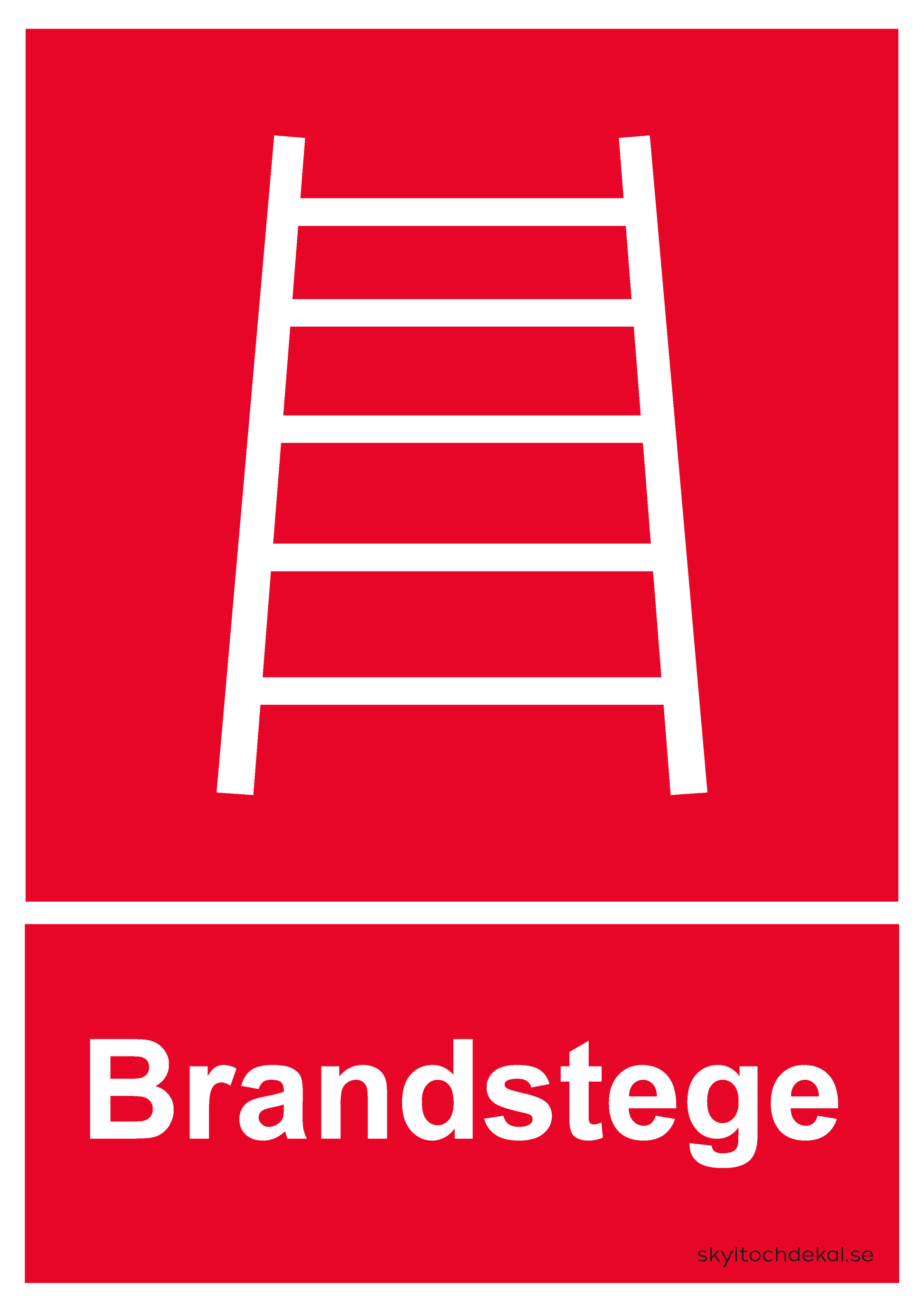 skylt brandstege med text