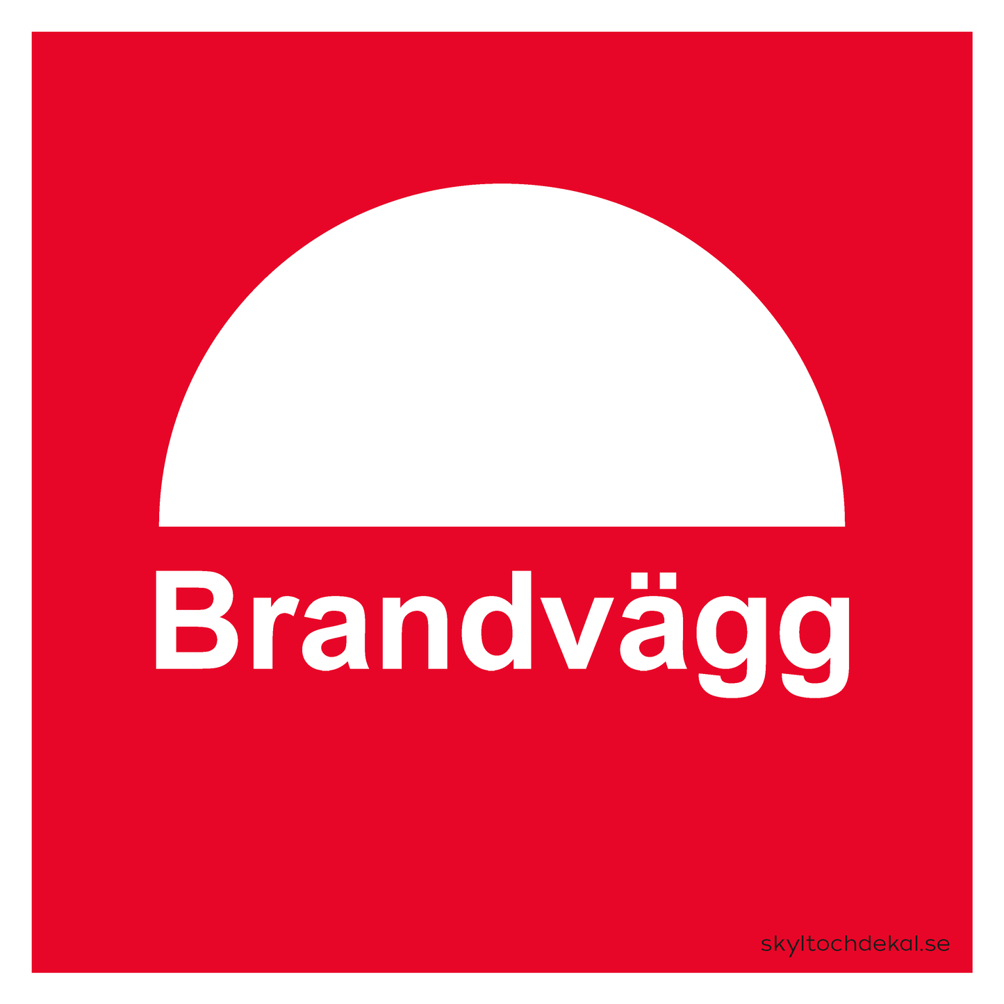 skylt brandvägg kvadrat
