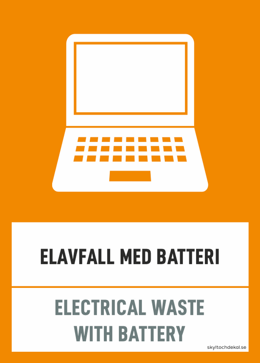 Elavfall med batteri
