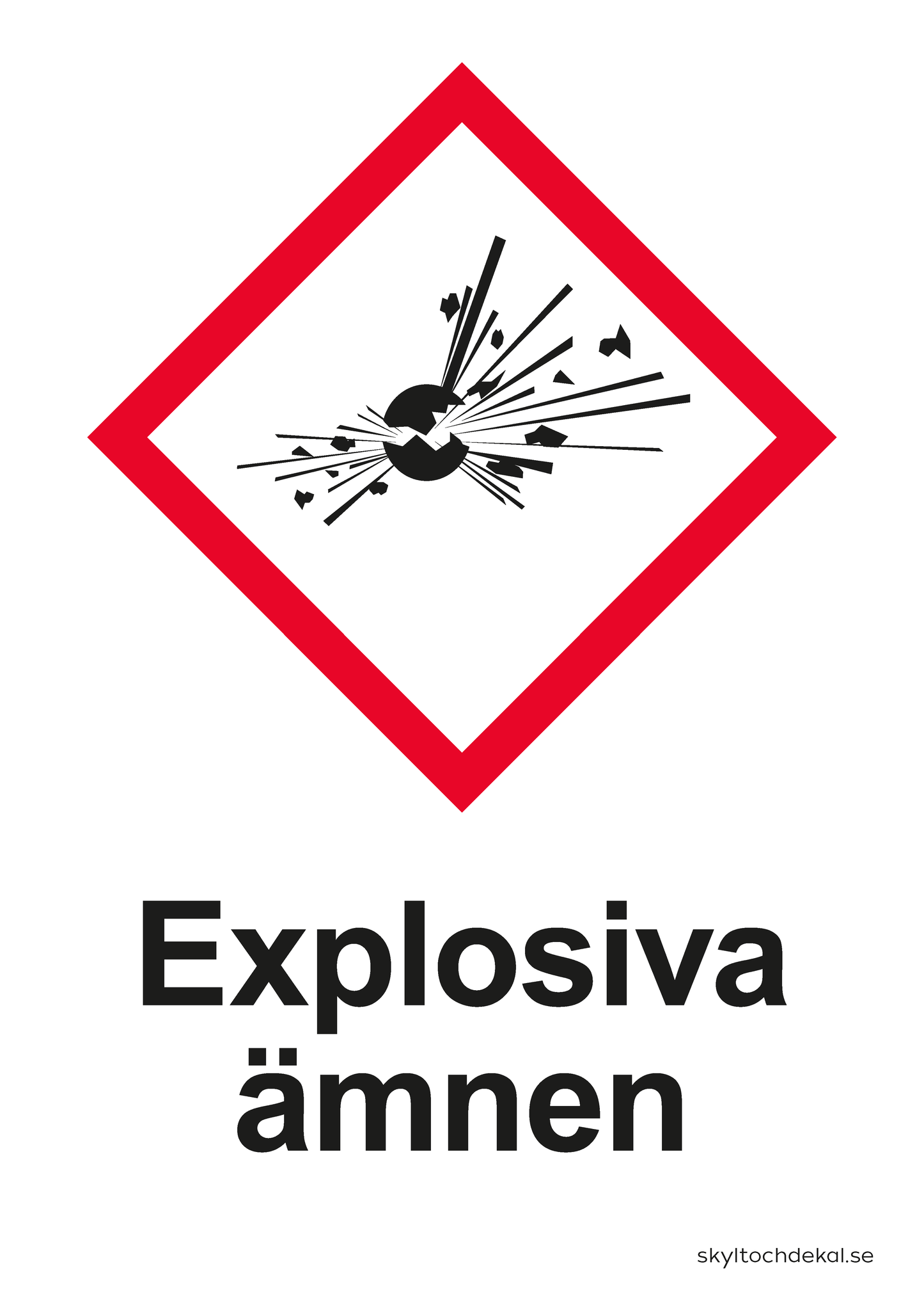 skylt explosiva ämnen (med text)