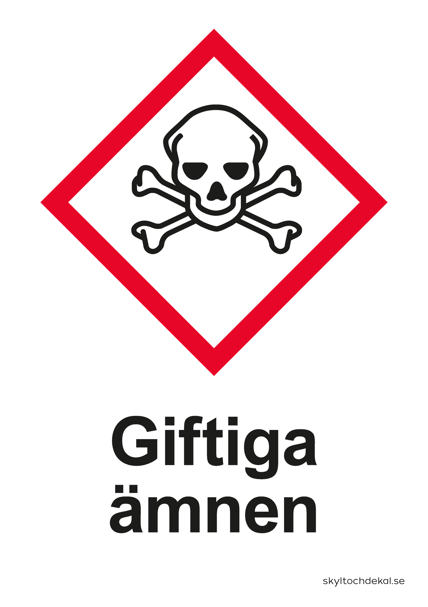 skylt giftiga ämnen, med text