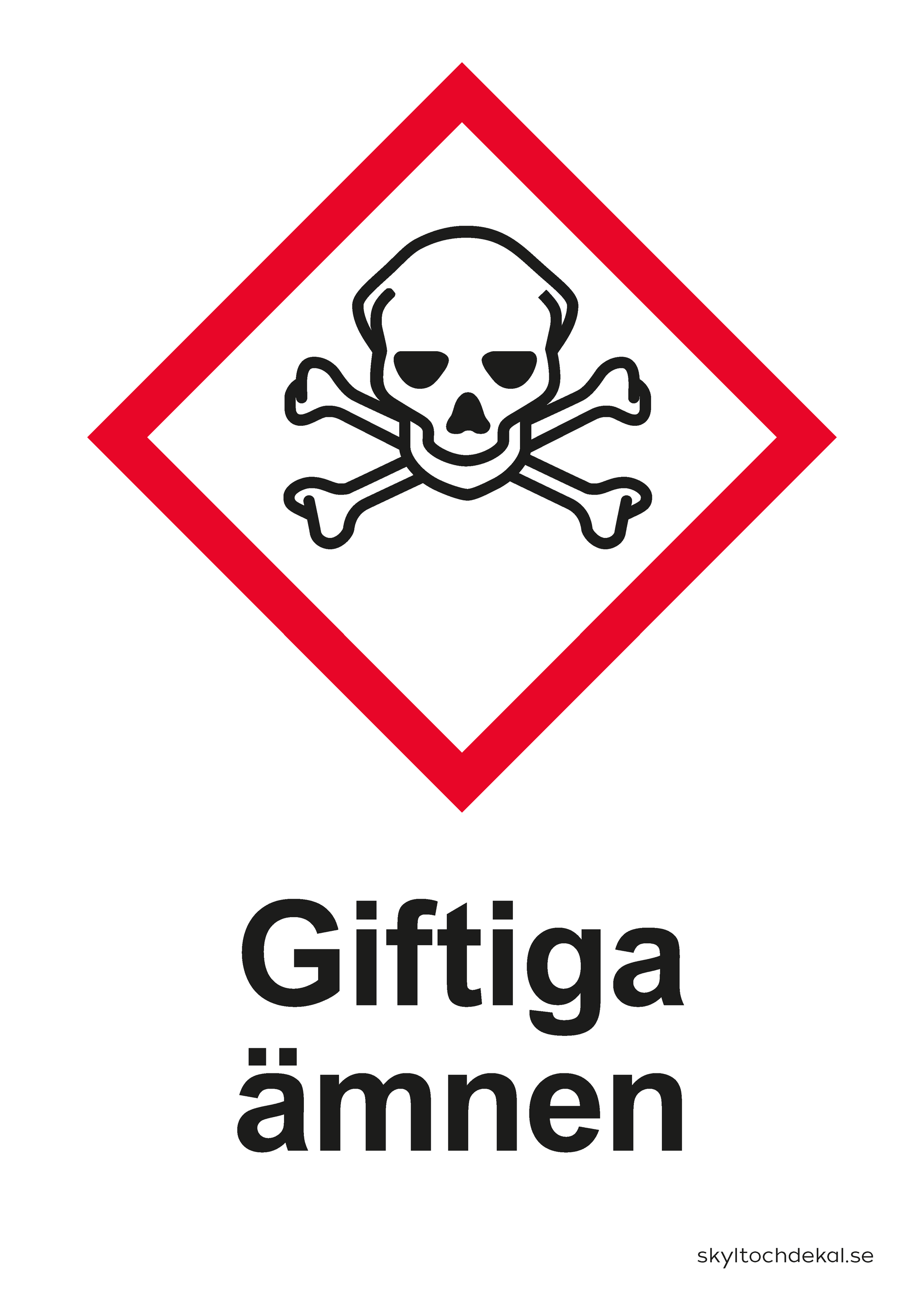 skylt giftiga ämnen, med text