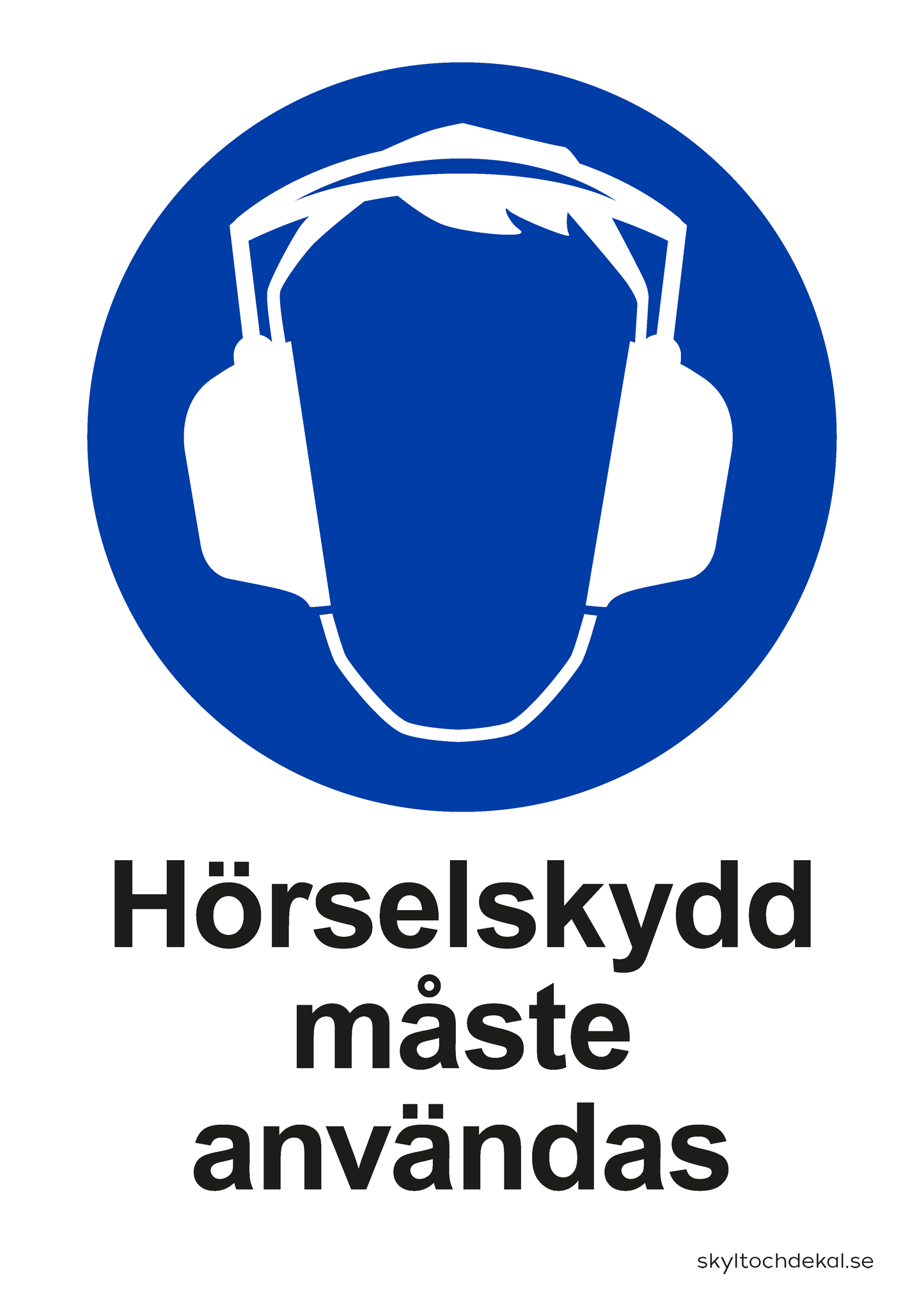 skylt hörselskydd måste användas, med text