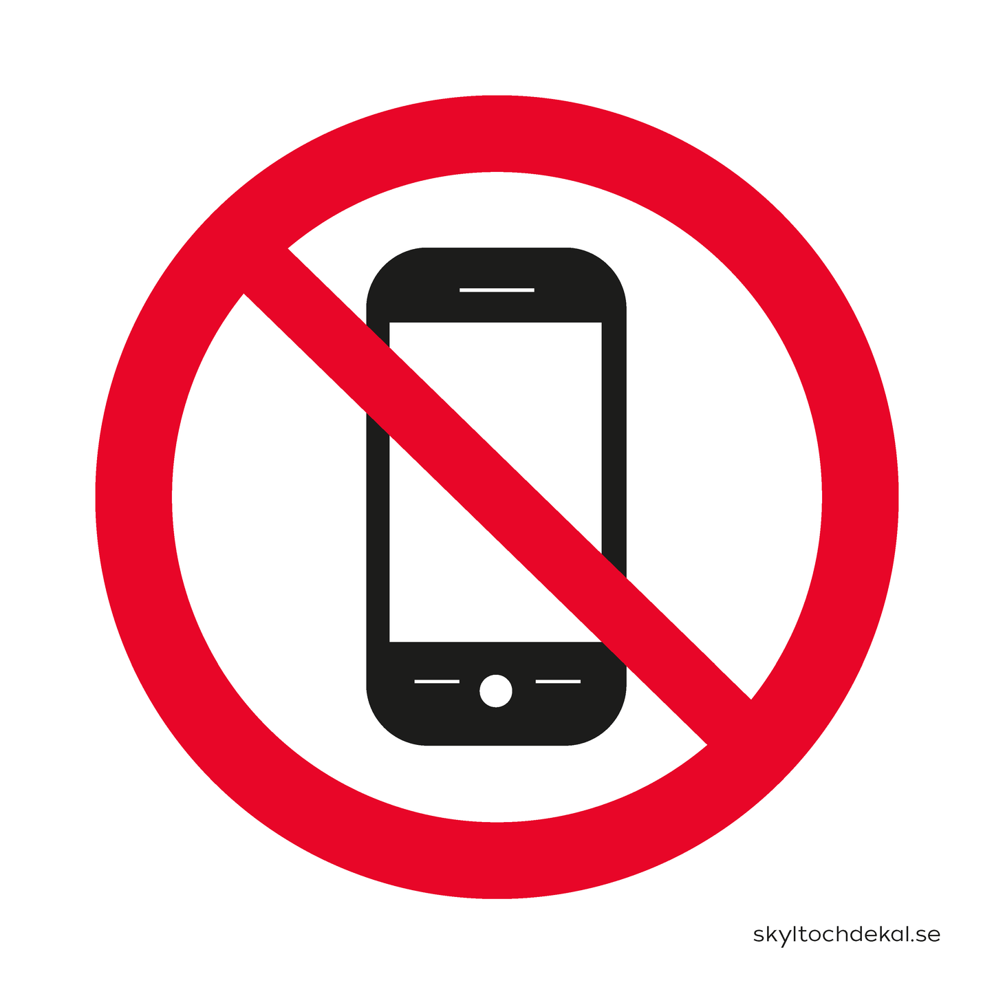 skylt mobilförbud, utan text