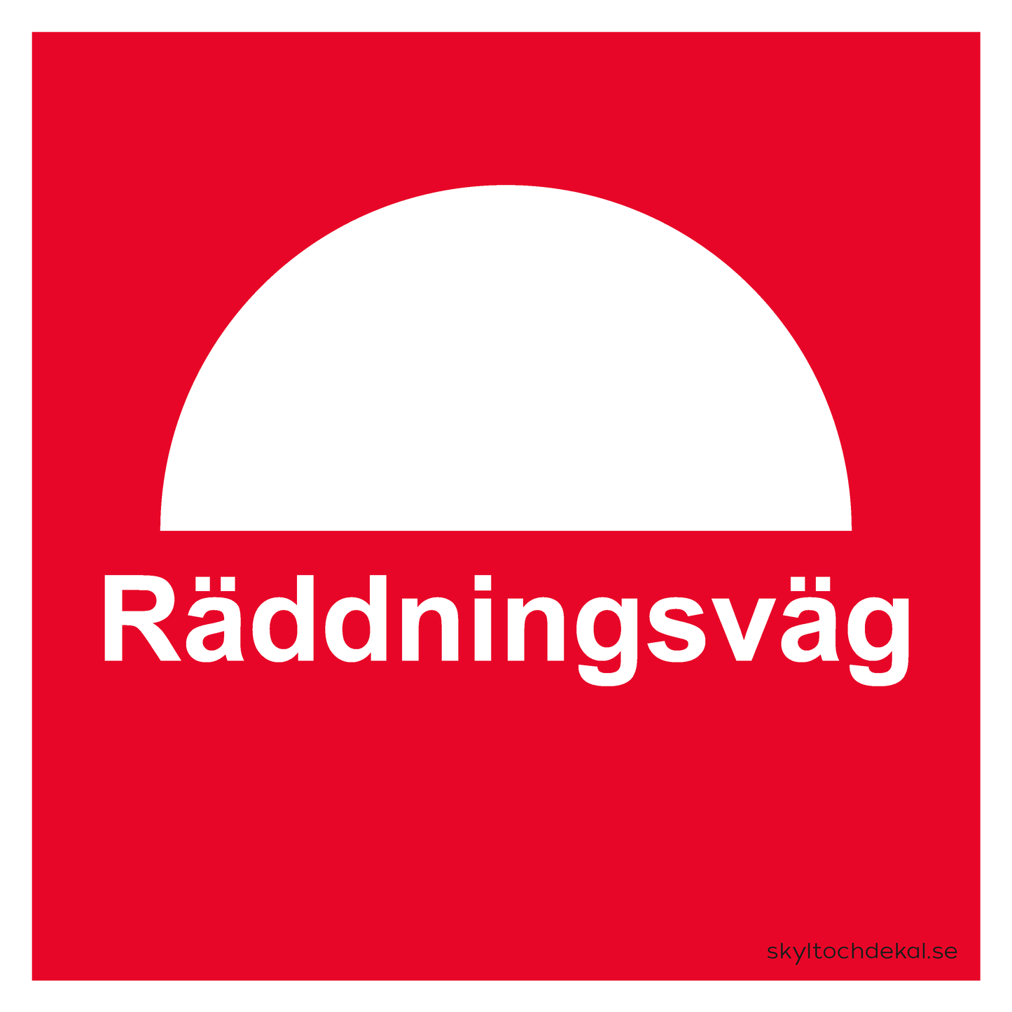 skylt räddningväg, kvadratisk