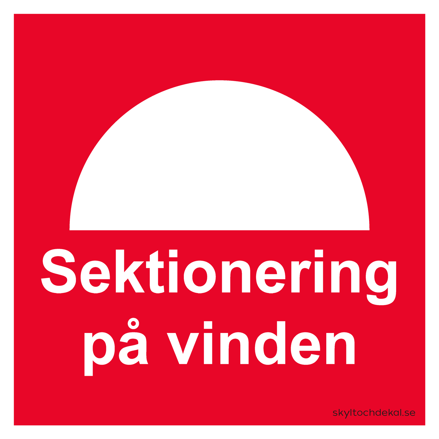 skylt sektionering på vinden, kvadratisk