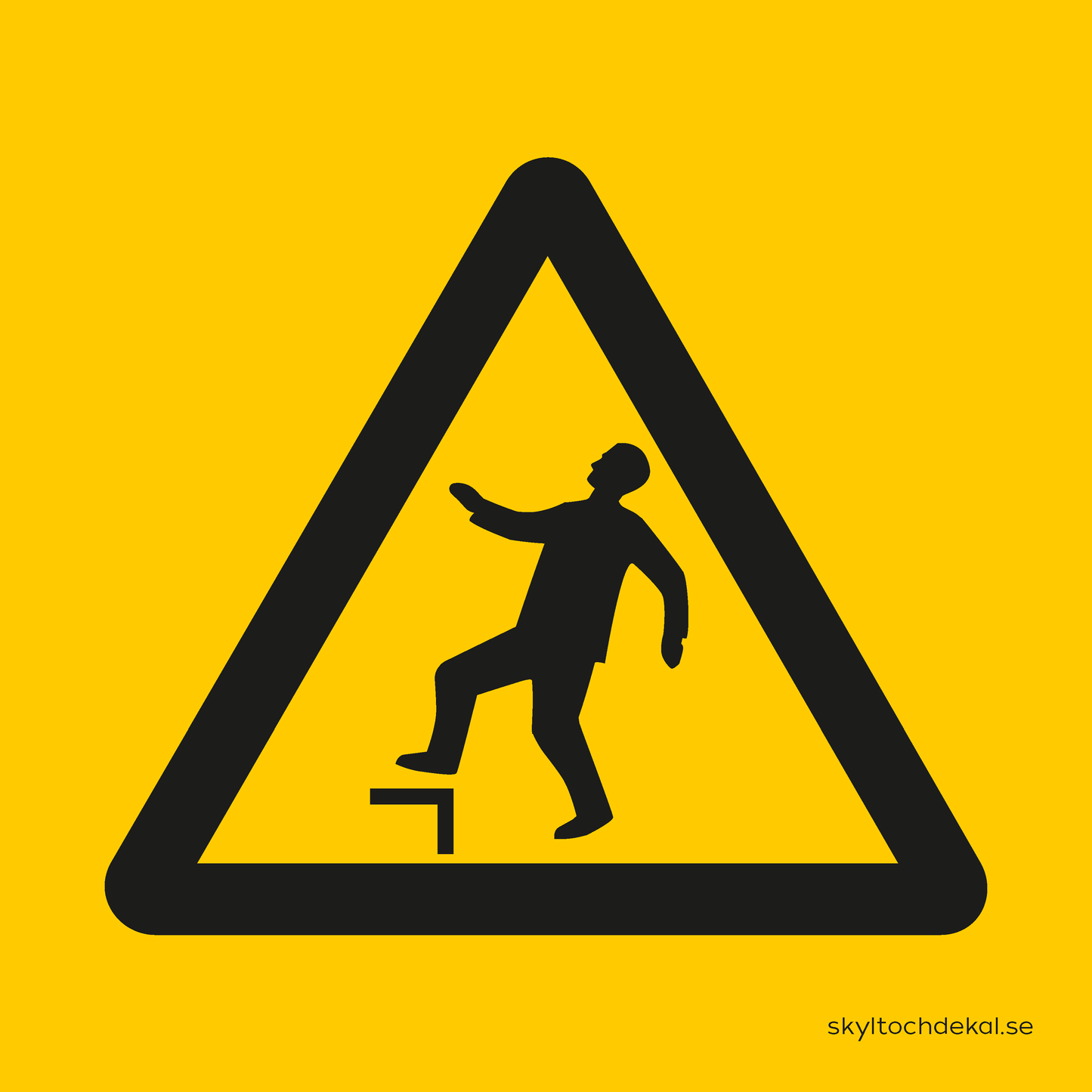 skylt fallrisk utan text