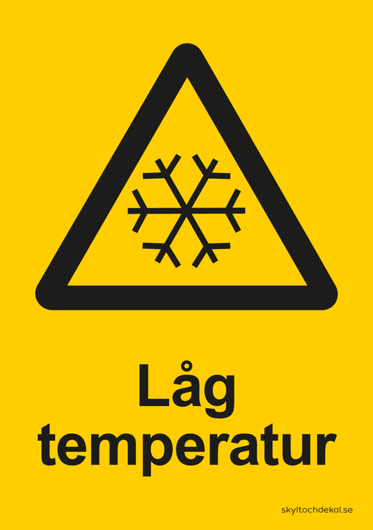 skylt låg temperatur, med text