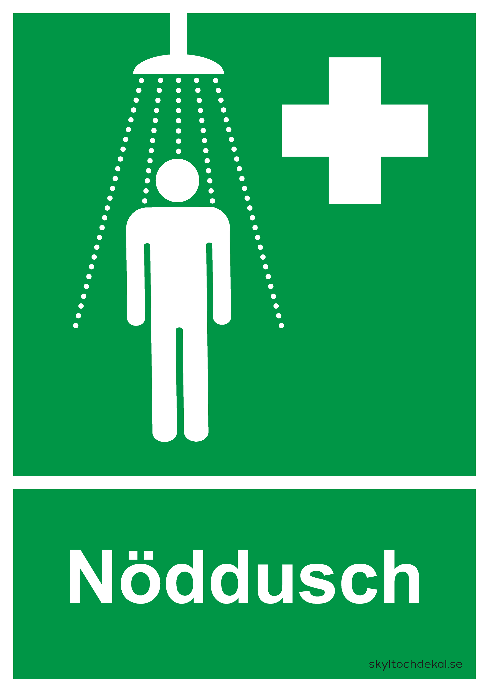 skylt nöddusch, med text